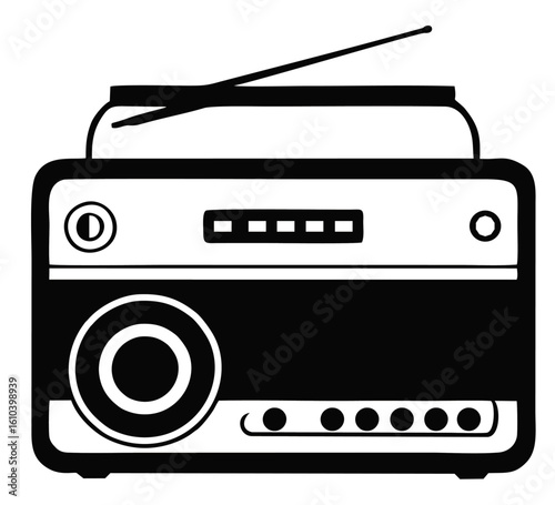 Vintage radio vector AI
