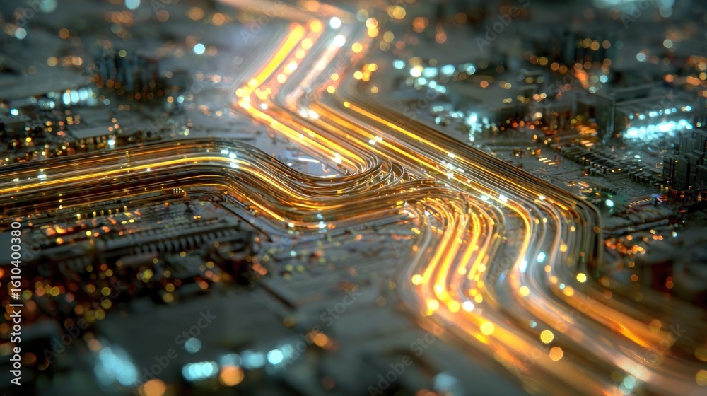 Obraz premium City circuitry at night