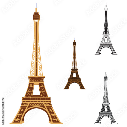 a set of images, graphics, or symbols representing the Eiffel Tower
