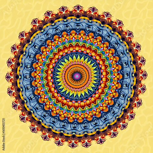 Vibrant Textured Mandala