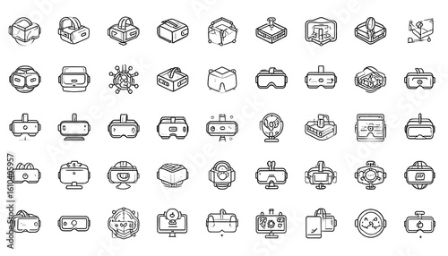 Wallpaper Mural Collection of isometric VR headset and technology icons Torontodigital.ca