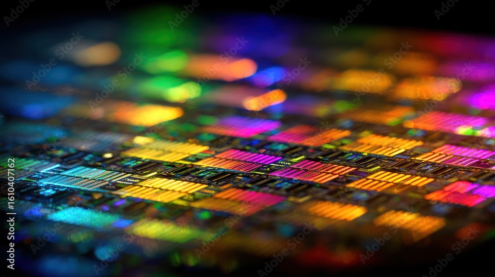 Fototapeta premium Colorful circuit board close-up