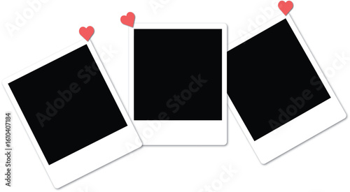 Realistic photo frame collage template with shadow 