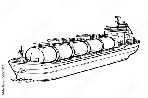 black and white tanker ship drawing clip art preview