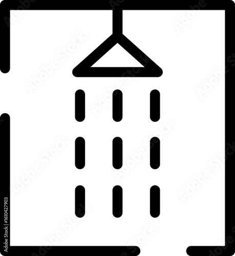 Minimalistic Modern Rounded Outline Shower Icon
