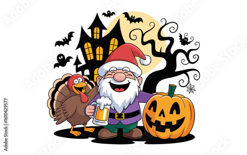 Thanksgiving vector design, vector illustration, Thanksgiving design, silhouette style.
