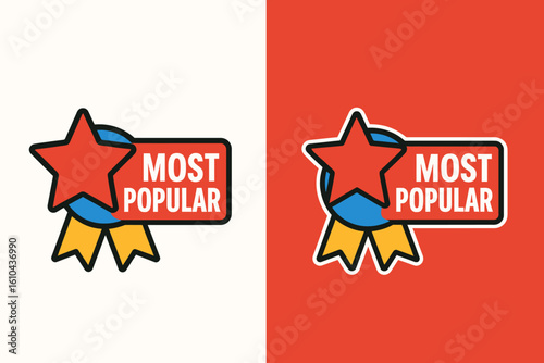 Most Popular Badge Vector Illustration