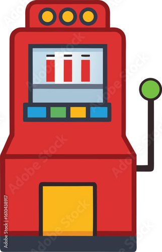Casino machine solid glyph illustration
