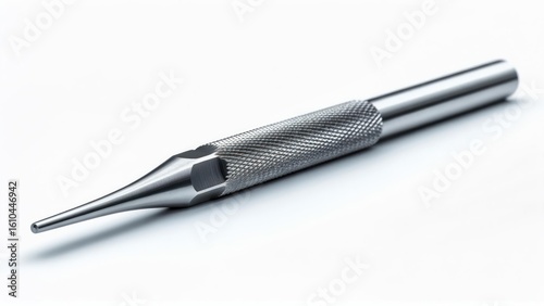 Precision Metal Center Punch Hand Tool for Marking, Isolated on White Background