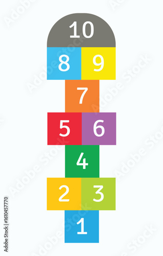 Hopscotch game outdoor activity for children 