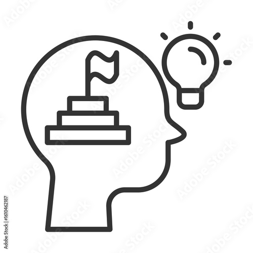 Will To Win Icon Outline Style. Vector Illustration Design