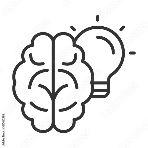 Cleverness Icon Outline Style. Vector Illustration Design