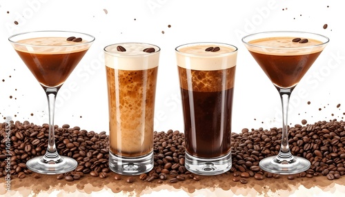 A glass of iced coffee with chocolate and cream in a cafe setting