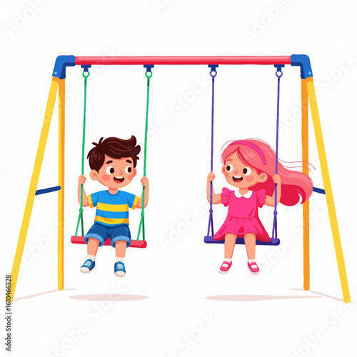 children on swing