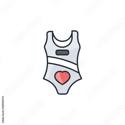Swimsuit icon design with white background stock illustration
