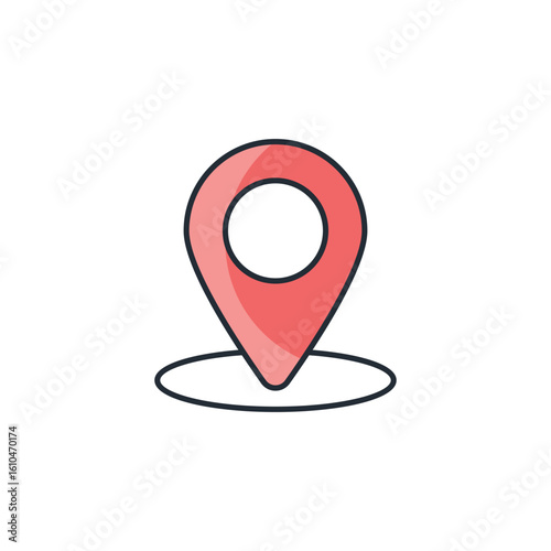 Location icon design with white background stock illustration