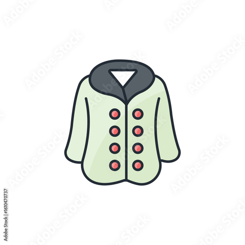 Ful Coat icon design with white background stock illustration