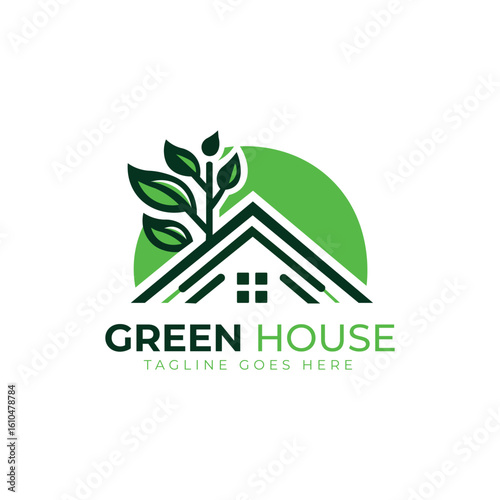 Green House Eco Logo - Vector Logo Template
