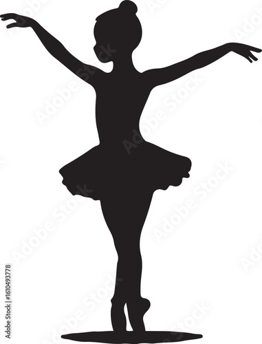 Little ballerina silhouette vector icon design whit a white background.