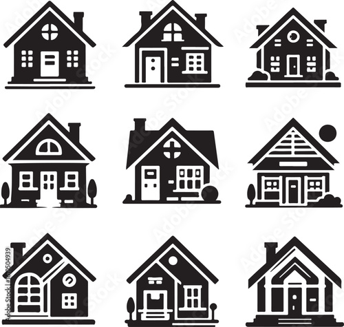Set of various house and building icons