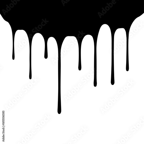 Dripping Black Liquid Abstract Design