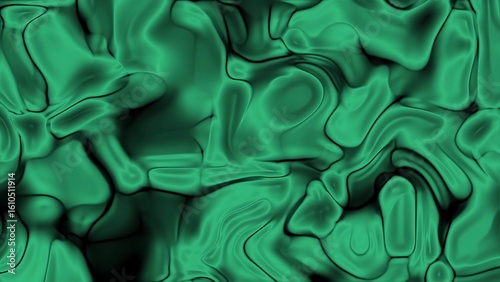 Ombre Bold Grounded Abstract green liquid texture with dark highlights and smooth organic shapes for modern backgrounds