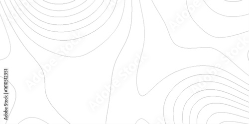 The contour lines found on a topographic map, Modern design with White background with topographic wavy pattern design, details the would define a real geographical art.