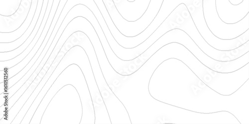 The contour lines found on a topographic map, Modern design with White background with topographic wavy pattern design, details the would define a real geographical art.