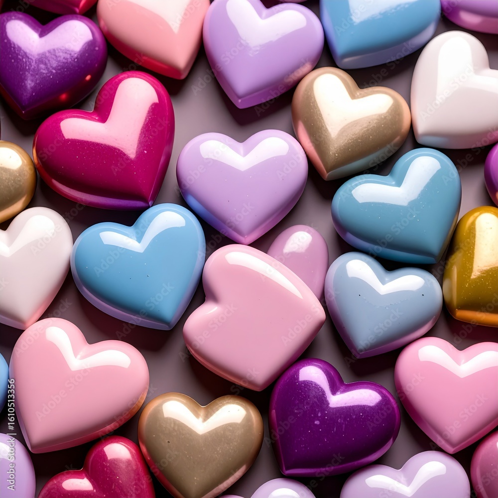 Obraz premium Assorted Colorful Candy Hearts