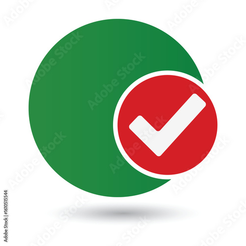 Bright green check mark in a circle, signifying approval, confirmation, or correctness. 