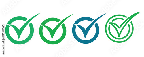 Bright green check mark in a circle, signifying approval, confirmation, or correctness. 