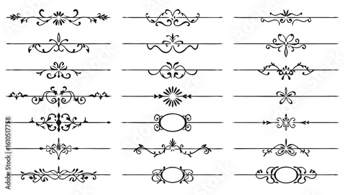 Ornate decorative dividers and flourishes ornamental borders