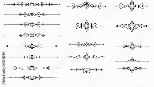 Ornate decorative dividers and flourishes ornamental vintage