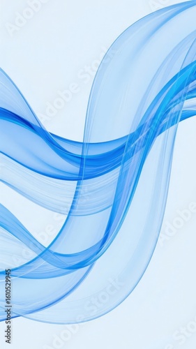 Abstract Blue Wavy Lines on Light Background