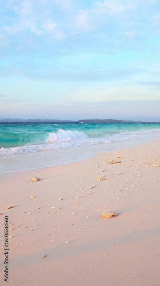 Seascape of Tropical Beach with Blue Sky Seascape of Tropical Beach with Blue Sky
