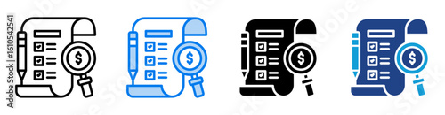 Inspection icon set multiple style collection