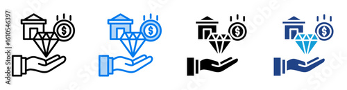 Worth icon set multiple style collection