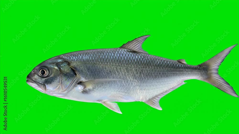 Ikan Nilem Osteochilus Vittatus Fish Isolated on Green Screen Background Ikan Nilem Osteochilus Vittatus Fish Isolated on Green Screen Background