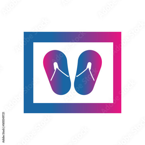 flip flop sandal gradient icon