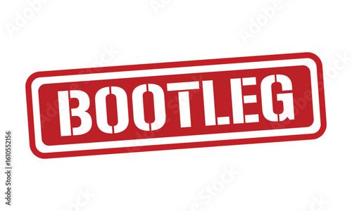 BOOTLEG red stamp text vector, rubber stamp
