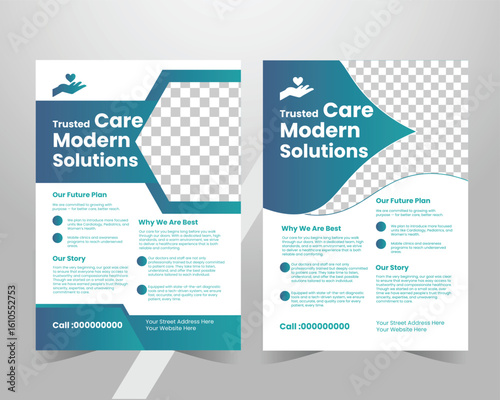 "Modern Medical Clinic Flyer Template | Professional Healthcare and Hospital Promotion Design for Medical Services, Doctors, Clinics, and Health Campaigns – Ideal for Marketing and Patient Engagement.