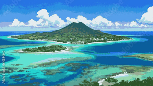 Harbor Hush The most beautiful island isolated watercolor vector illustration svg