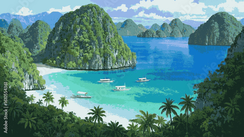 Coastal Sigh The most beautiful island isolated watercolor vector illustration svg