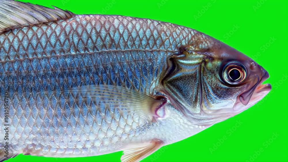 Realistic 3D Model of Single Channa Gachua Fish Isolated by Green ...