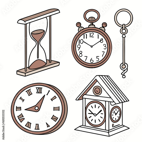 Collection of Antique Clocks and Timekeeping Devices