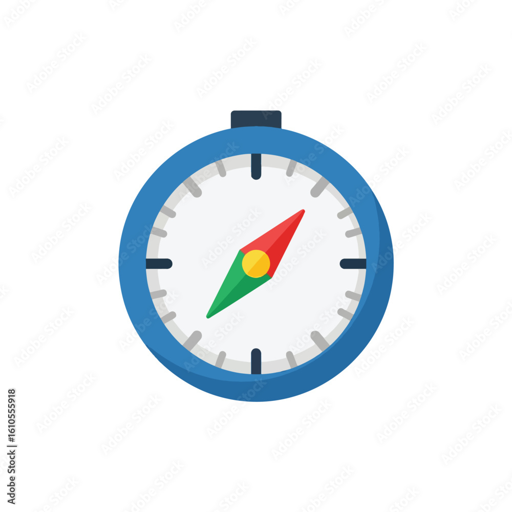 Directional Compass Icon on White Background for Navigation and Exploration Directional Compass Icon on White Background for Navigation and Exploration