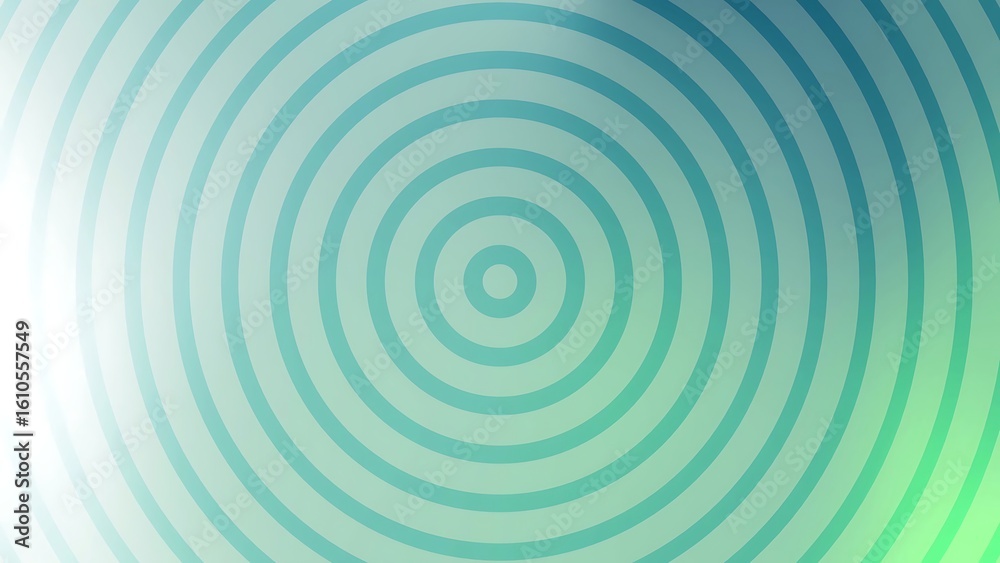 Obraz premium Ombre Navy Mint Freshness Abstract concentric circles radiating from the center with gradient background in soothing teal tones