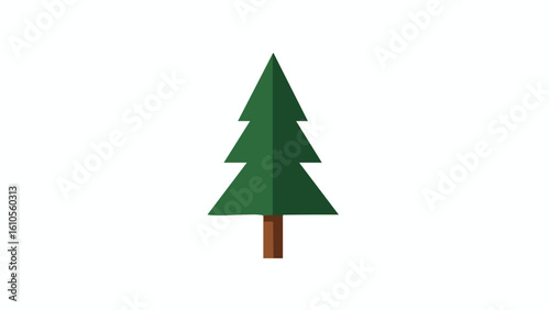 Simple Green Pine Tree Illustration. featuring tree, pine, evergreen and more, creating a perfect scene. This scene includes elements like nature, forest, wood.