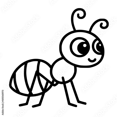 cartoon ant line drawing