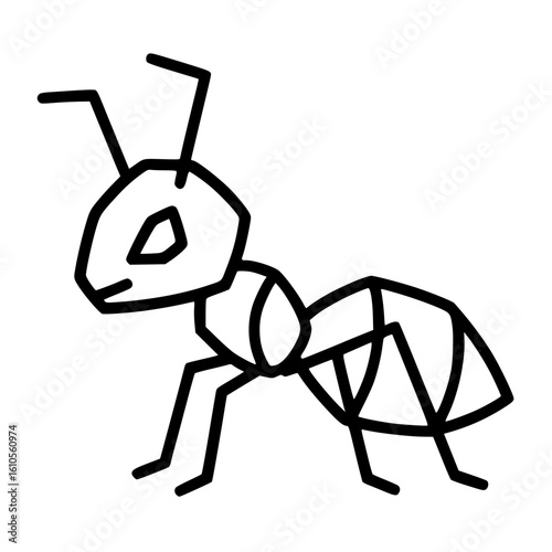 cartoon ant line drawing